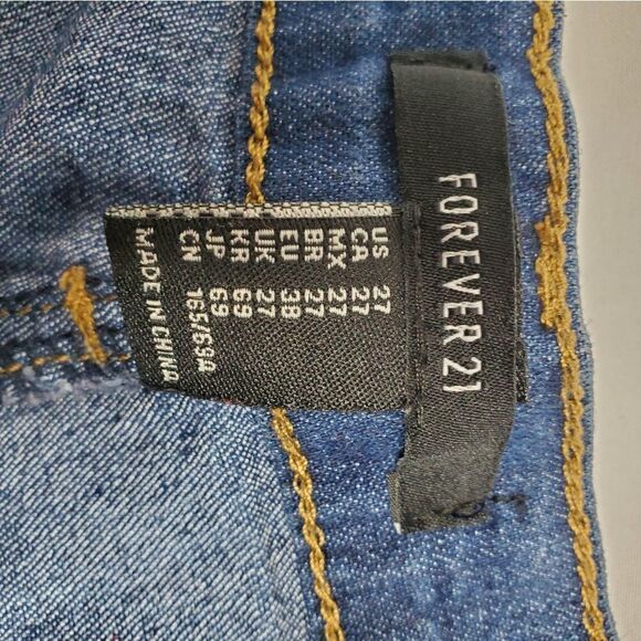 TWO pairs of denim blue jean cuffed stretch shorts 27 - Picture 8 of 12